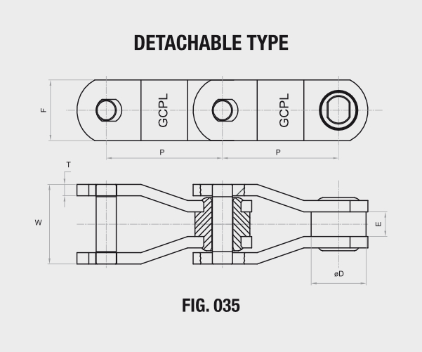 Detachable Type Chains technical drawing — FIG. 035